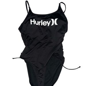 Hurley black one piece bathing suit size medium NWT